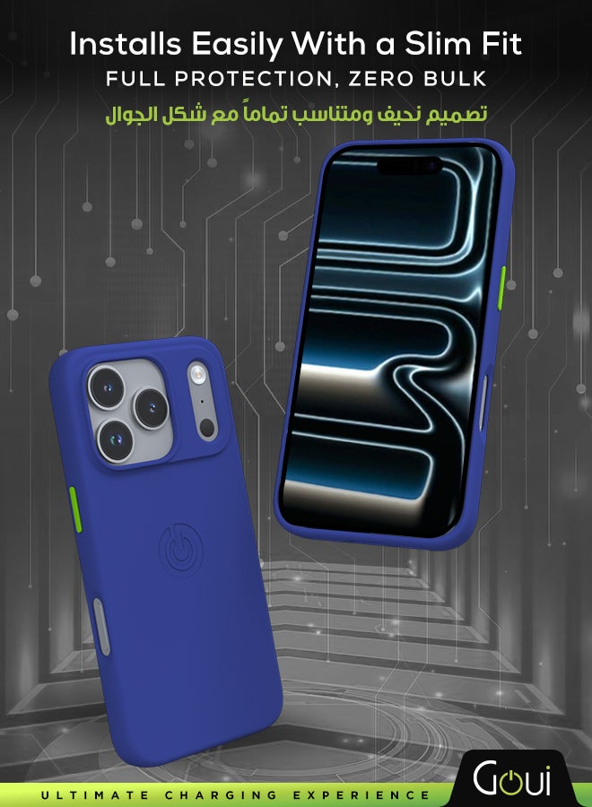 جوي كفر ايفون 17 برو | حماية شاملة | متوافق مع MagSafe | يدعم الشحن اللاسلكي | متعدد الألوان | ملمس ناعم | تصميم مغناطيسي للتثبيت أزرق ياقوتي - Image 2
