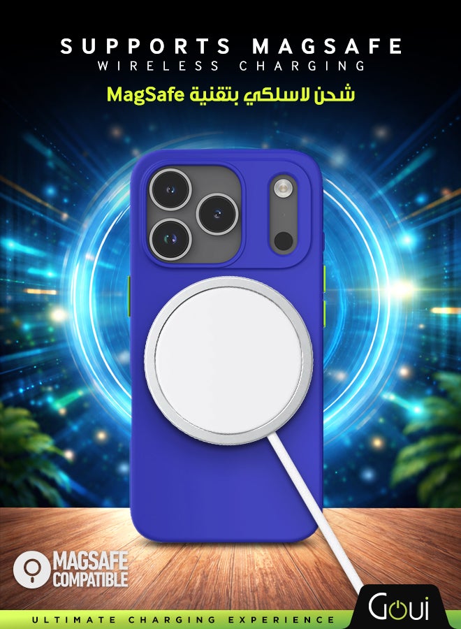 جوي كفر ايفون 17 برو | حماية شاملة | متوافق مع MagSafe | يدعم الشحن اللاسلكي | متعدد الألوان | ملمس ناعم | تصميم مغناطيسي للتثبيت أزرق ياقوتي - Image 3