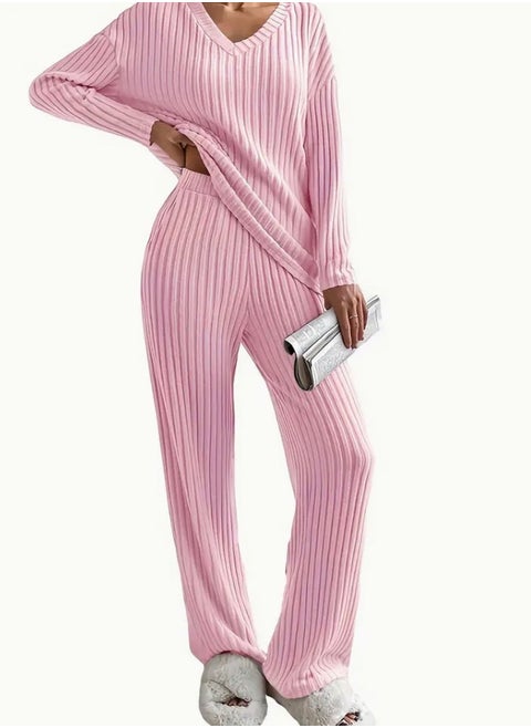 Women's pajama set, Soft and Comfy, Color Pink, Long Sleeve, Pants