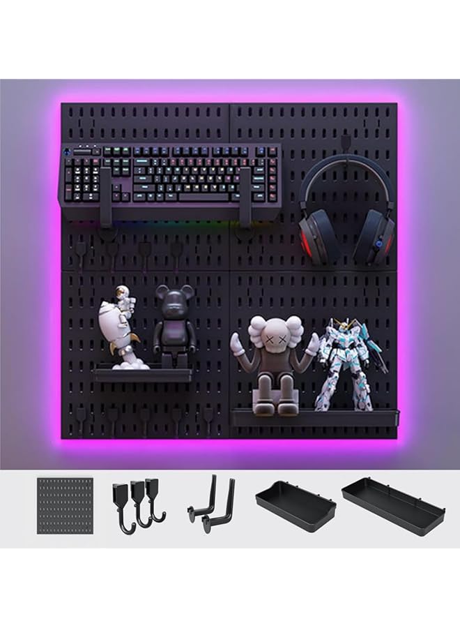 promass Wall Mount Display Pegboard, 4pcs Pegboard, Pegboard Combination for Living Room, Pegboard Combination Kit, Pegboard Hanging for Wall Organizer (4 piece-30 * 30) - Image 1