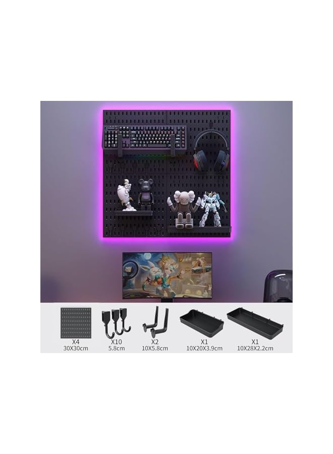 promass Wall Mount Display Pegboard, 4pcs Pegboard, Pegboard Combination for Living Room, Pegboard Combination Kit, Pegboard Hanging for Wall Organizer (4 piece-30 * 30) - Image 4