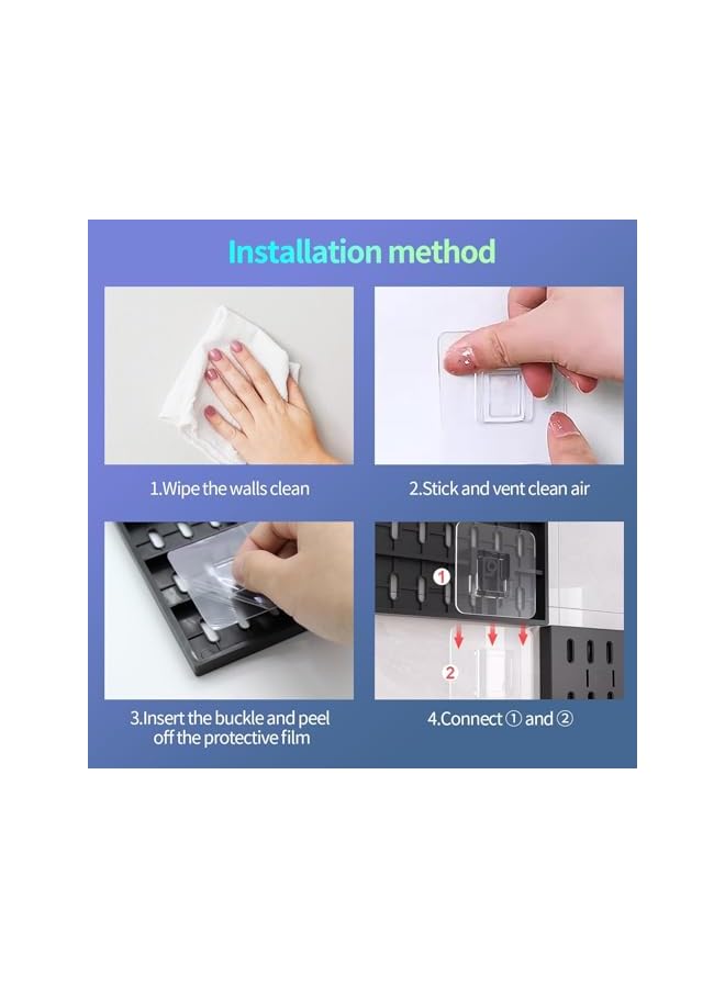 promass Wall Mount Display Pegboard, 4pcs Pegboard, Pegboard Combination for Living Room, Pegboard Combination Kit, Pegboard Hanging for Wall Organizer (4 piece-30 * 30) - Image 5