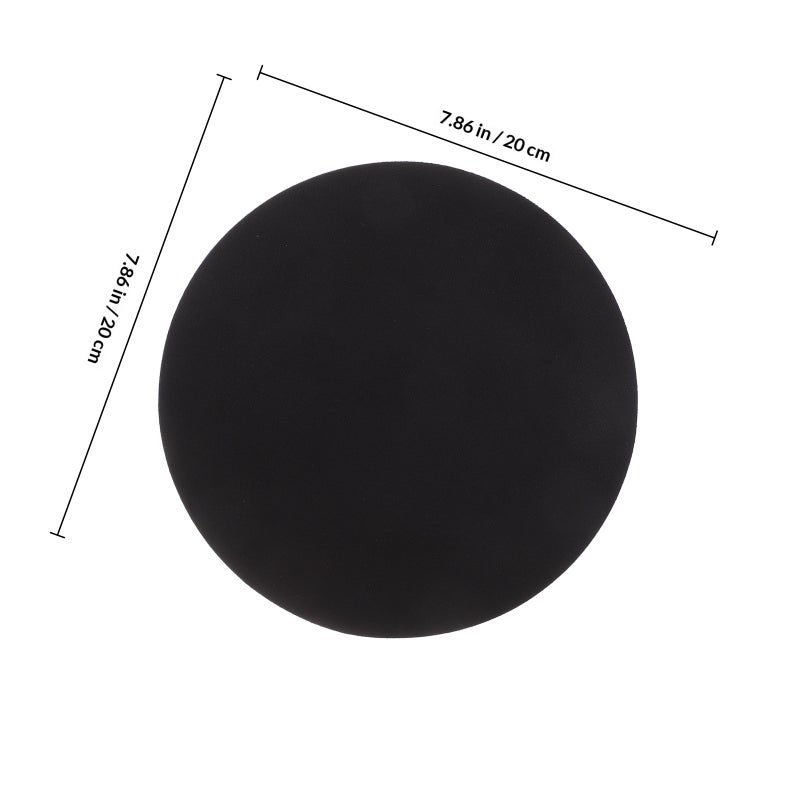 Circular Mouse Pad Black Computer Mouse Pad Rubber Cloth Mouse Mat for Office Laptop (Diameter22cm x Thickness3mm) - Image 2