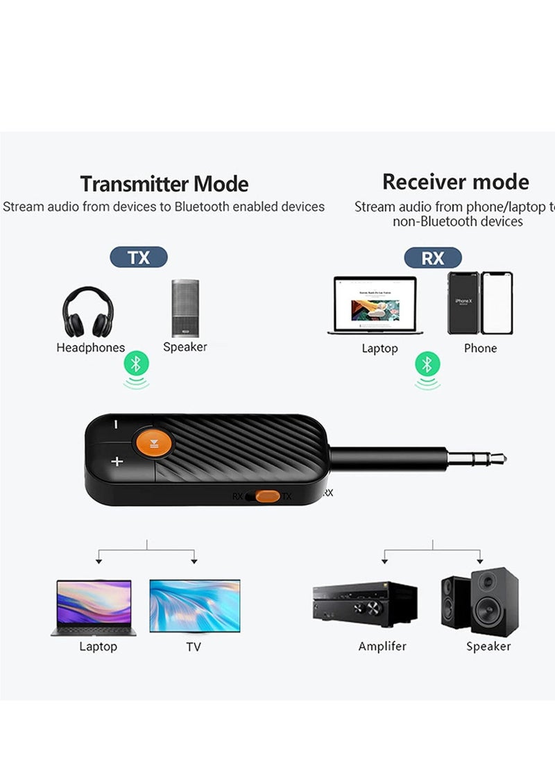general Bluetooth 5.2 Transmitter and Receiver 2 in 1 Wireless 3.5mm Bluetooth Adapter, Aux Bluetooth Audio Car Adapter Compatible with TV Car Home Stereo System Headphones - Image 4