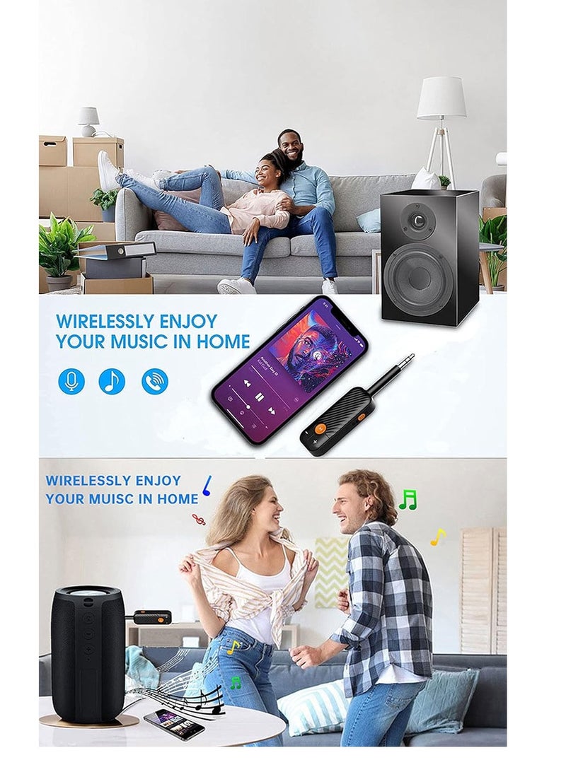 general Bluetooth 5.2 Transmitter and Receiver 2 in 1 Wireless 3.5mm Bluetooth Adapter, Aux Bluetooth Audio Car Adapter Compatible with TV Car Home Stereo System Headphones - Image 5