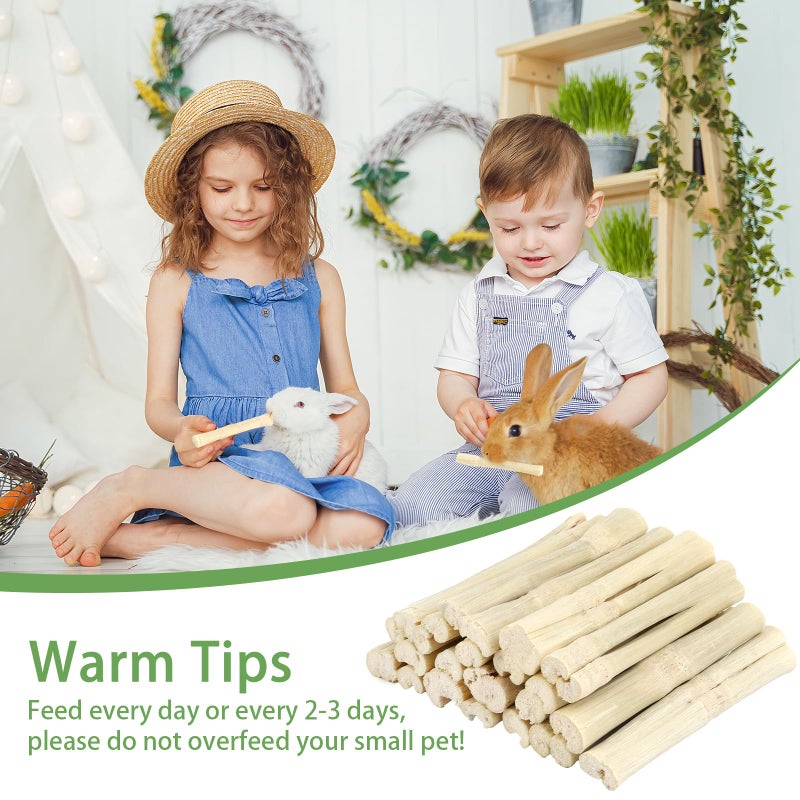 PEASUG 300g Sweet Bamboo Chew Sticks for Rabbits, Natural Bunny Chinchilla Chew Sticks Toys, Small Animal Teeth Grinding Toys and Molar Treats for Chinchilla, Guinea Pigs, Squirrel, Hamster - Image 5