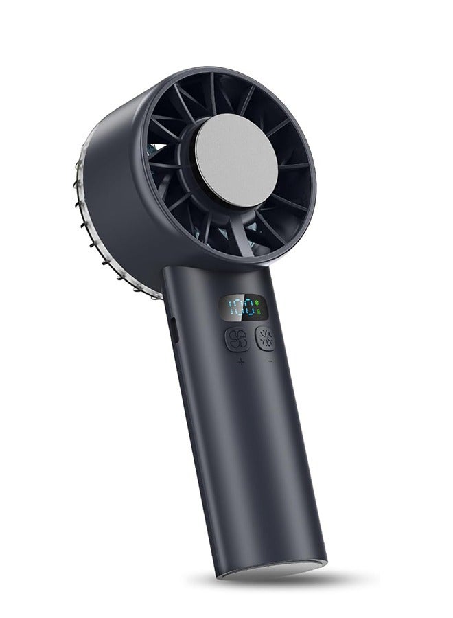 Sthxyfaith Portable Handheld Ice Fan, Turbo Cooling Fans,100 Gear Hurricane Wind, ANC Silent Motor, Digital Display, USB C Rechargeable, Mini Icy Personal Electric Fan for Outdoor & Indoor (Black) - Image 2