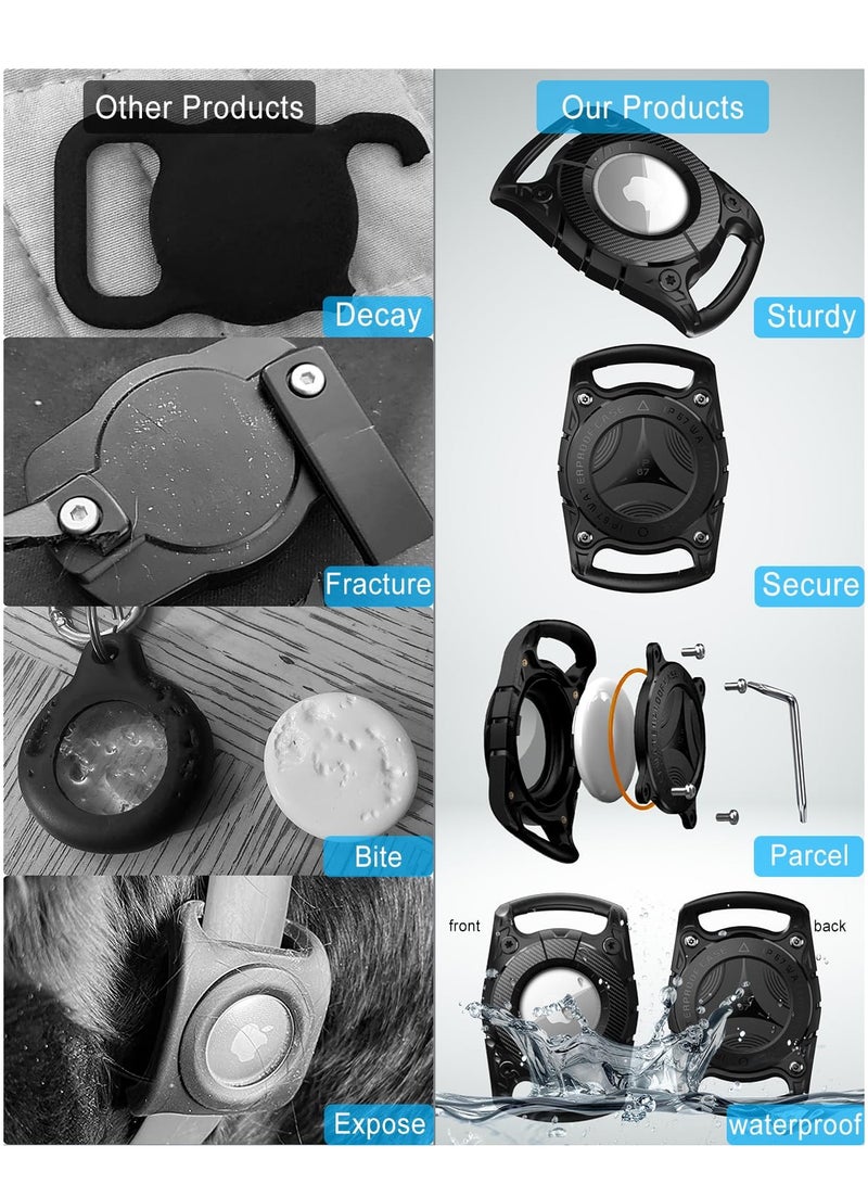AirTag Dog Collar Holder, IP68 Waterproof Airtag Holder for DOD Collar, Hard TPU Full Protection Suitable Air Tag Dog Collar, Airtag Watch Holder for Dog Collar, Compatible Apple Airtag - Image 4