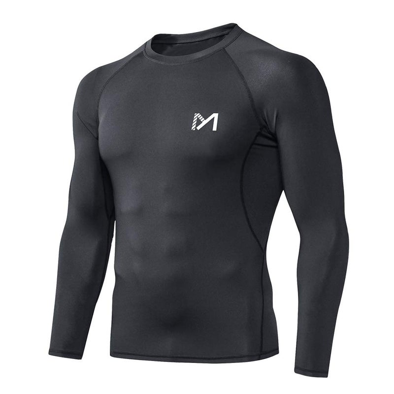 MEETYOO Mens Compression Long Sleeve Athletic Workout Undershirt, Black, Large US - Image 5