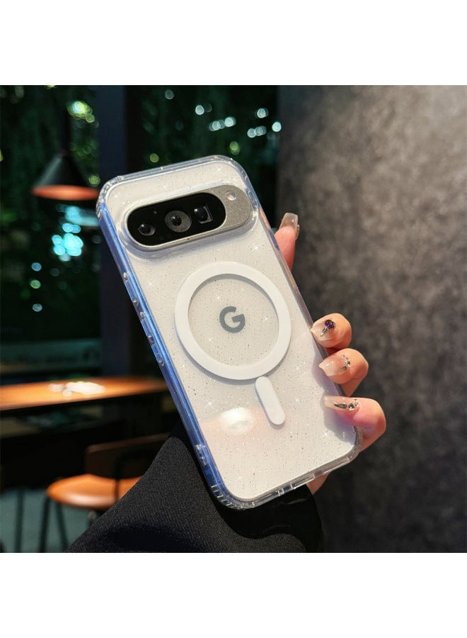For Google Phone Case Pixel9 Pro Terminator Transparent Case Glitter Case For Google 9ProXL-Color:Flash Purple-Applicable Models:Google 8