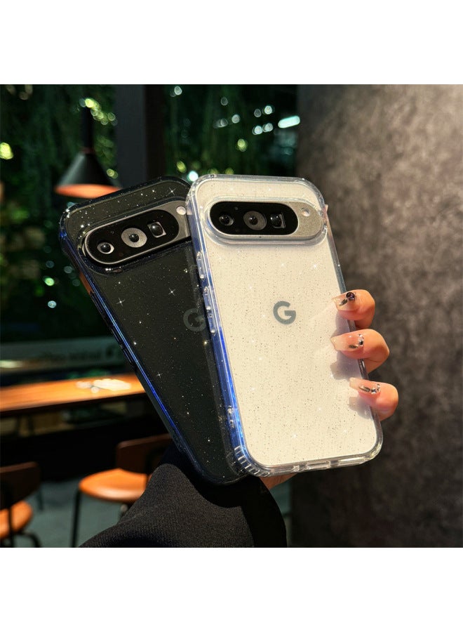 For Google Phone Case Pixel9 Pro Terminator Transparent Case Glitter Case For Google 9ProXL-Color:Flash Purple-Applicable Models:Google 8