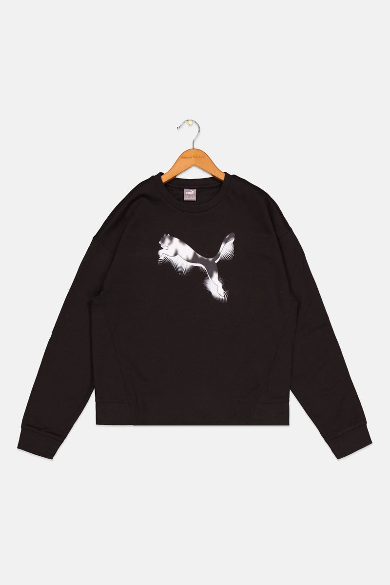 PUMA Kids Girl Brand Logo Tee, Black - Image 1