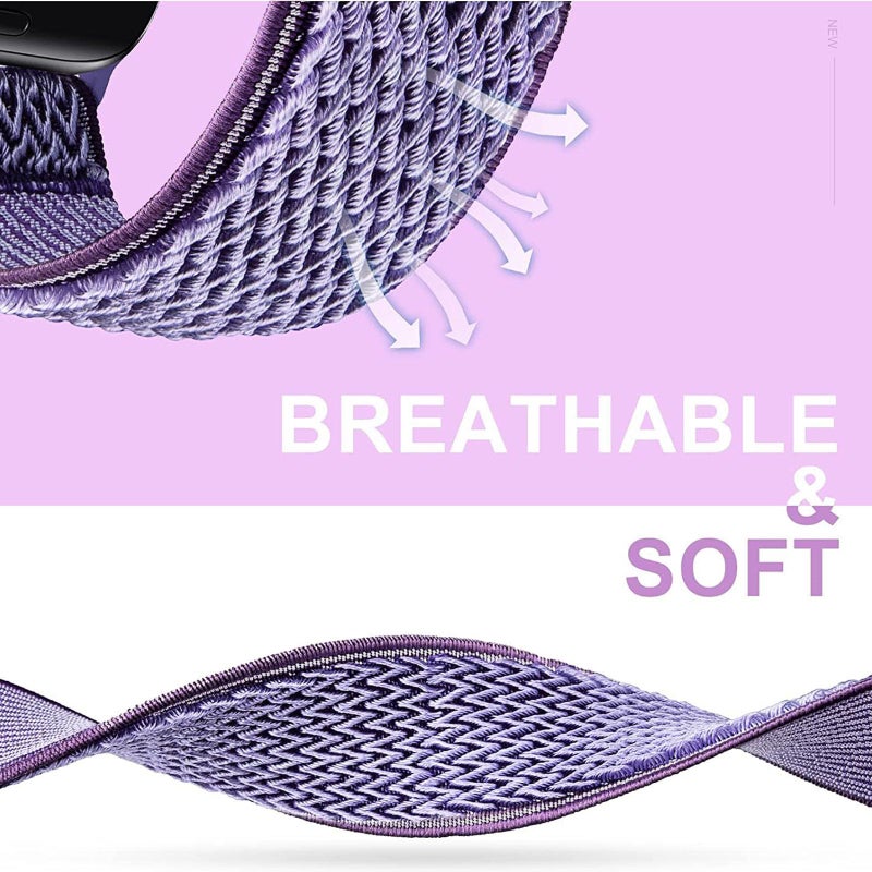 SAMYERLEN Stretchy Braided Solo Loop Compatible for Apple Watch Band 38mm 40mm 41mm 42mm 44mm 45mm 46mm 49mm Adjustable Elastic Nylon for iWatch Series 11 10 9 8 7 6 5 4 3 2 SE 3 SE 2 SE Ultra 3 Ultra 2 Ultra Purple - Image 3