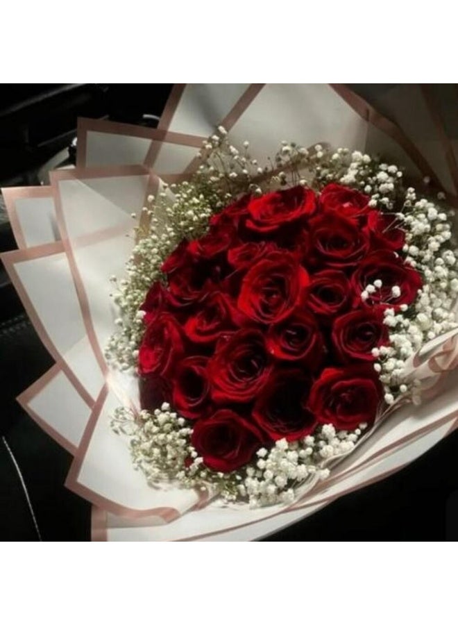 Premium 20 Fresh Live Red Roses Luxury Bouquet