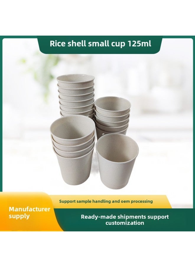 Master Kang Disposable Rice Husk Tableware Banquet Set Ten-person Degradable Outgoing Hand-free Bowl Chopsticks Cup Wedding Banquet-Color:A Pack Of Small Bowls (250ml * 16) - Image 4