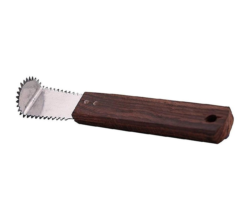Rinkle Trendz Stainless Steel Wooden Coconut Scrapper Coconut Grater Brown Handle - Image 5