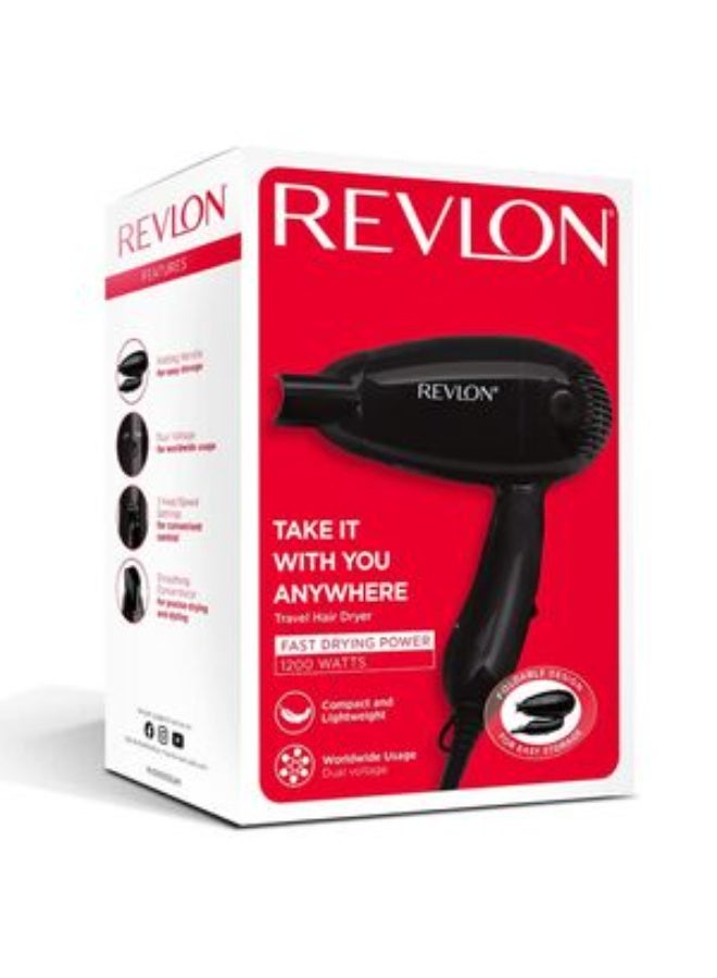 ريفلون بروفيشنال ريفلون مجفف شعر خفيف الوزن قابل للطي بقدرة 1200 واط، أسود - Image 4