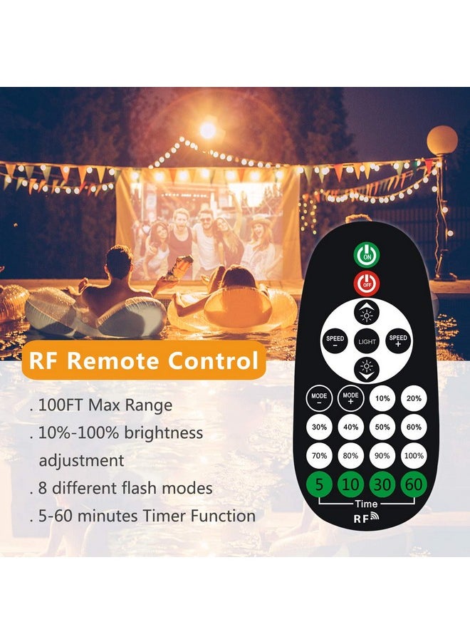 Aubric - Outdoor Dimmer Switch for String Lights, 1000W Max Power IP68 Waterproof Wireless RF Remote Control Timer Switch, 3 Prong Outlet Plug-in Dimmer for Dimmable LED String Lights Patio Lights - Image 1