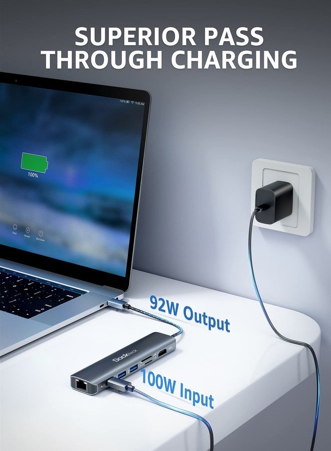 Dockteck USB C Hub Dockteck 7-in-1 Dock DD0003 USB C Adapter, Ethernet LAN RJ45, 4K 60Hz HDMI, 100W Power Delivery, 2 USB 3.0 Ports and SD/microSD for MacBook M1, iPad Pro, Surface Pro and More - Image 4