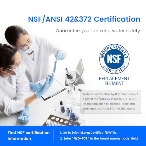 Waterdrop EDR4RXD1 Replacement for EveryDrop® Filter 4, Whirlpool® UKF8001, 4396395, Maytag® UKF8001AXX-200, UKF8001AXX-750, WD-F07, Refrigerator Water Filter, 3 Filters (Package May Vary) - Image 3