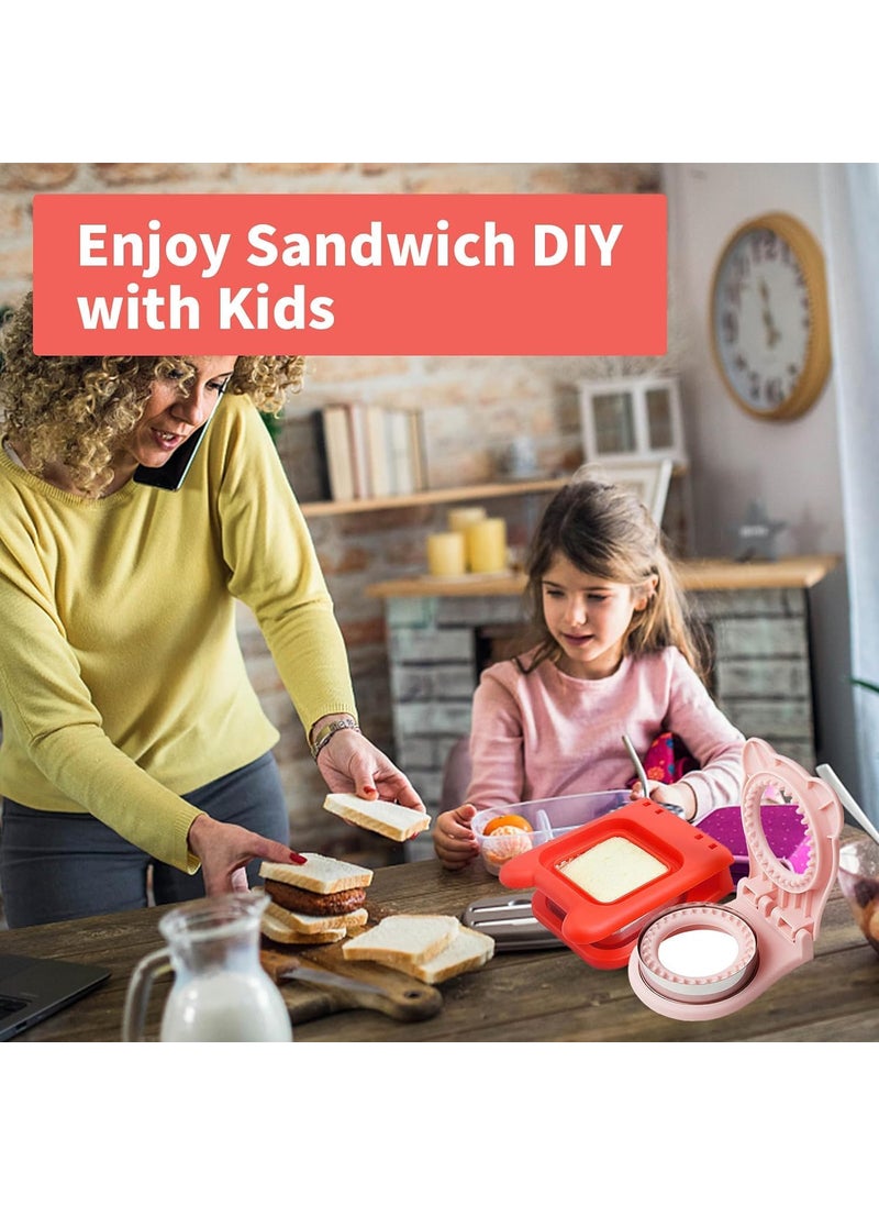 SGABANI SGABANI Uncrustables Sandwich Maker 2Pcs Sandwich Cutters for Kids Lunch Sandwich Cutter and Sealer Stainless Steel Baking Tools Sandwich Pocket Bread Mold Great for Lunchbox and Bento Box  - Image 2