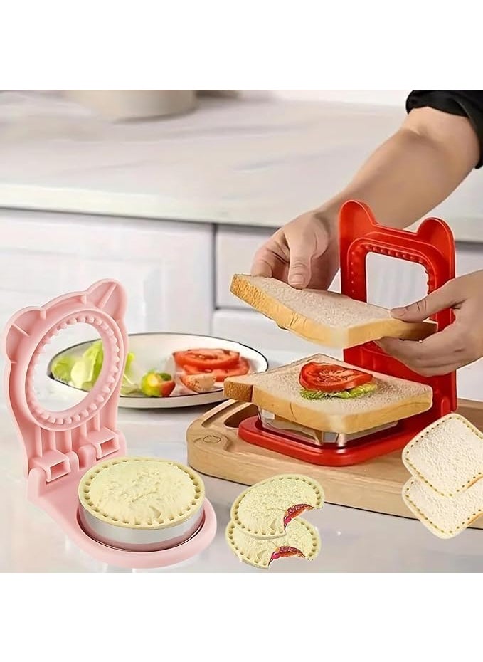 SGABANI SGABANI Uncrustables Sandwich Maker 2Pcs Sandwich Cutters for Kids Lunch Sandwich Cutter and Sealer Stainless Steel Baking Tools Sandwich Pocket Bread Mold Great for Lunchbox and Bento Box  - Image 1