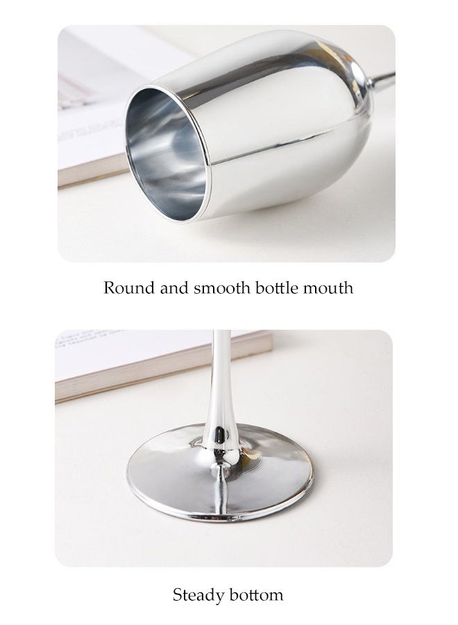 DUNISO Artificial Multicolour Rose Flowers Bouquet Simulation Flowers Mixed Rose Hydrangea Flower Bouquet with Silver Tall Cup Fake Flowers Plants Silk Flower Arrangements Wedding Bouquets Decor for Wedding Party Centerpiece Home Office Table Decoration Gift - Image 3