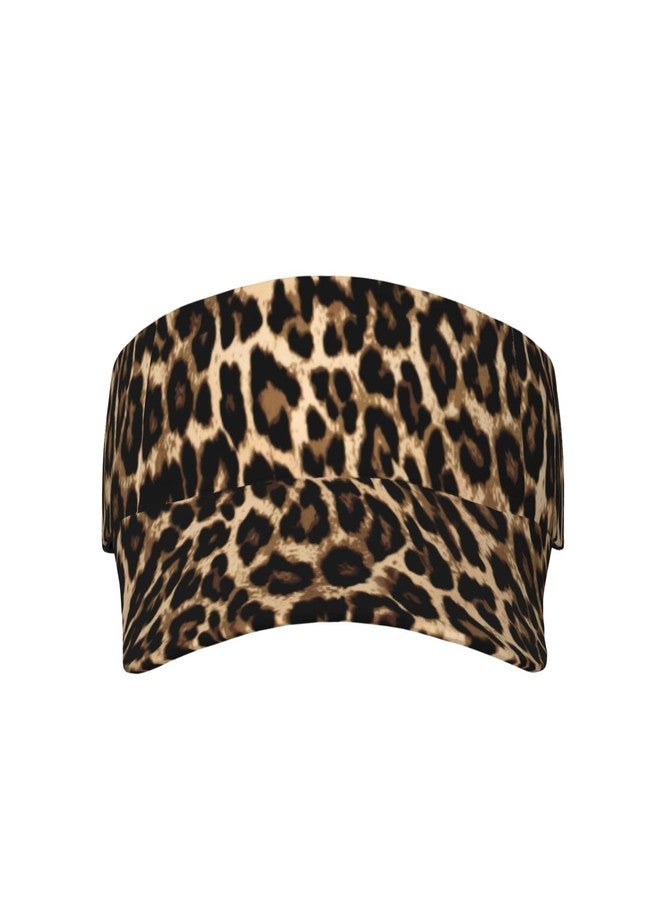 TINUADEE Leopard Cheetah Print African Animal Hunting Sports Sun Visor Hats Adjustable Men Women Lightweight Packable Cooling Empty Top Visor Hat for Running, Tennis, Golf - Image 2