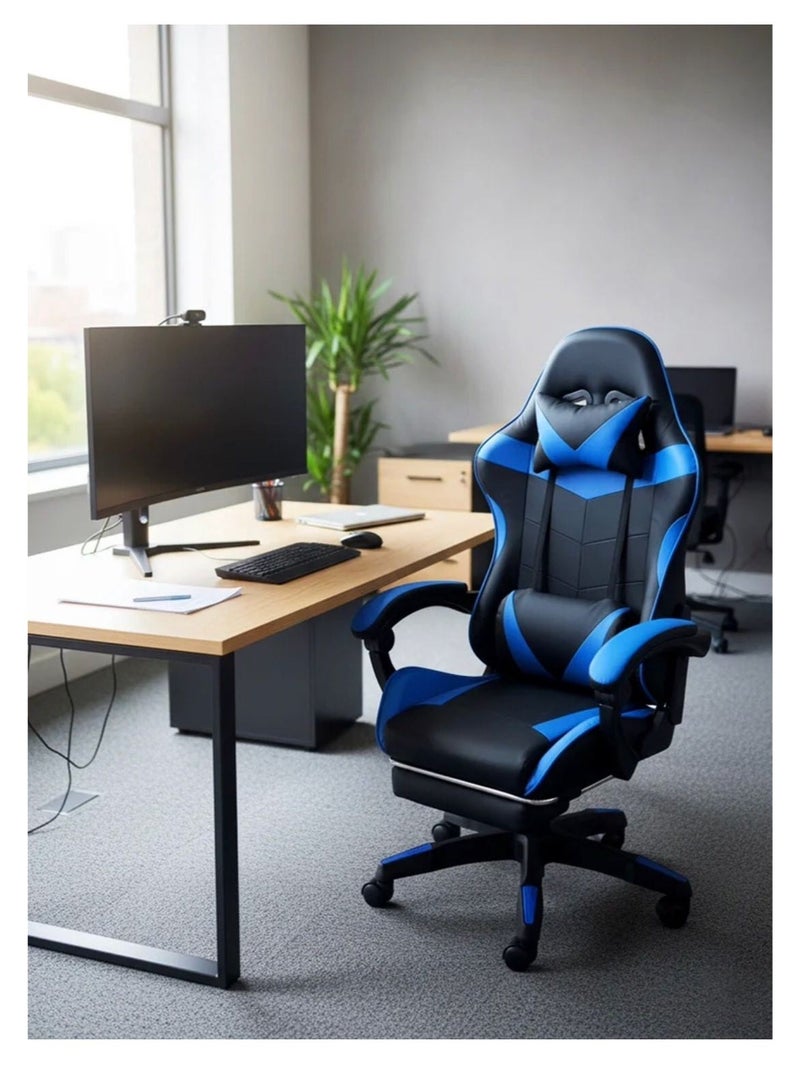 إكسبرت كرسي مكتب وألعاب مع مسند للذراعين والقدمين، كرسي دوار بظهر عالي قابل للإمالة ومسند للرأس والظهر ودعم قطني - Image 5