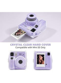O Ozone Clear Case for Fujifilm Instax Mini SE Instant Camera | Protective Hard PC Cover with Film Pocket + Cute Sticker & Removable Strap - Clear  - Image 4