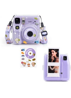 O Ozone Clear Case for Fujifilm Instax Mini SE Instant Camera | Protective Hard PC Cover with Film Pocket + Cute Sticker & Removable Strap - Clear  - Image 1