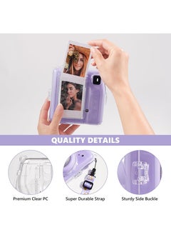 O Ozone Clear Case for Fujifilm Instax Mini SE Instant Camera | Protective Hard PC Cover with Film Pocket + Cute Sticker & Removable Strap - Clear  - Image 2