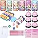 RoundFunny 6 Sets Bunco Game Kit Party Supplies for Ladies Night Family Board Game Gift Colorful Dice Bells Dice Cups 30 Score Card Pencils Rule Sheet for up to Groups Pink - Image 2