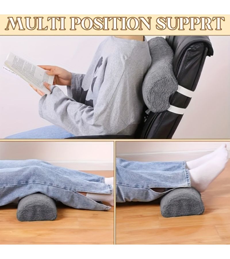 وسادة نصف ساق متعددة الاستخدامات باللون البيج لدعم الظهر والخصر للمكتب والكرسي والأريكة - Image 5