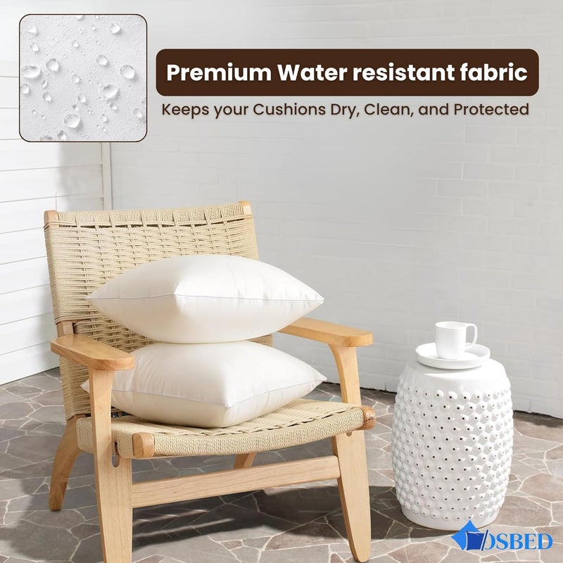 OSBED Waterproof Cushion Inserts Pack of 2 - 45x45 cm with Fluffy Polyester Fill - Image 5