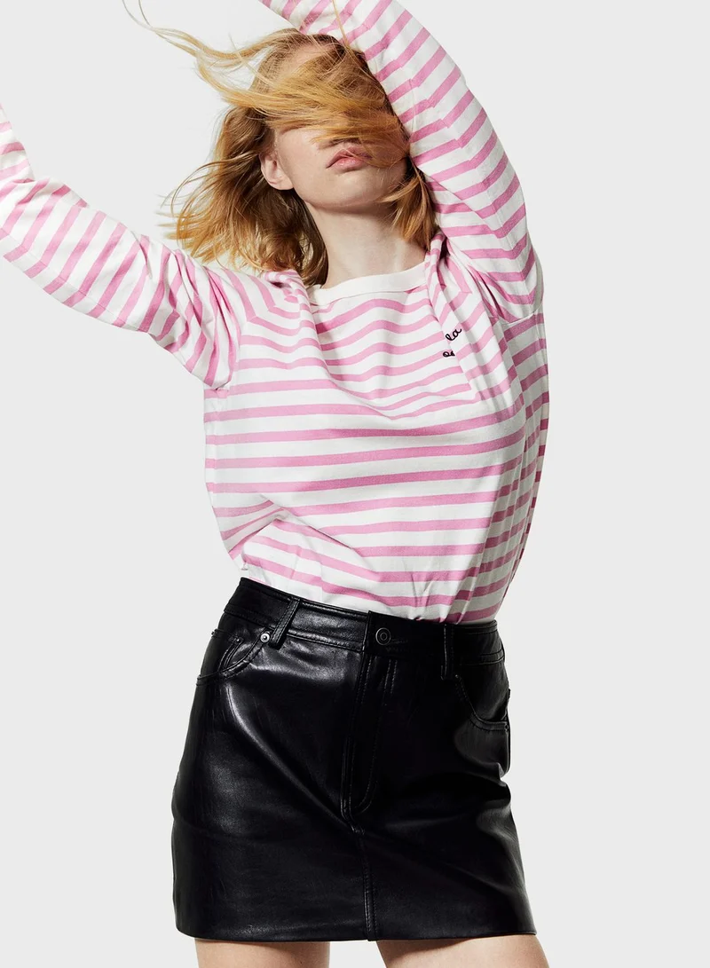 H&M Crew Neck Striped Top