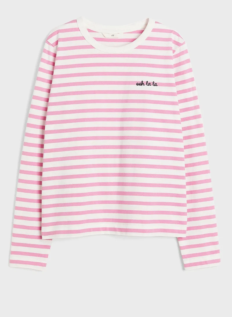 H&M Crew Neck Striped Top