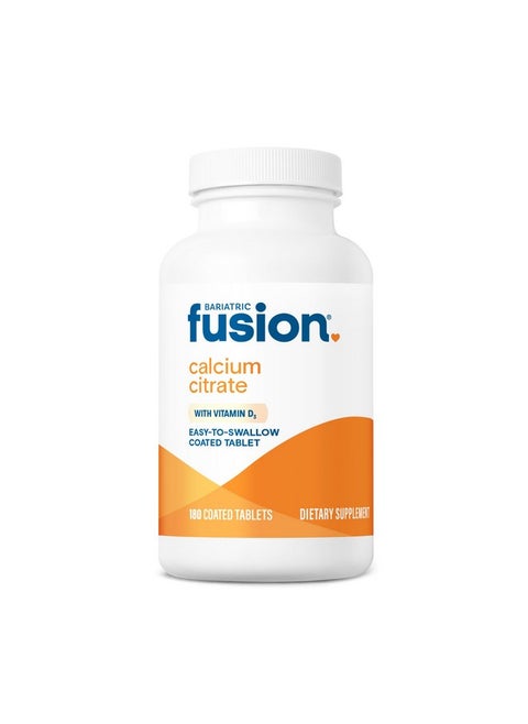 Bariatric Fusion Non Chewable Calcium Citrate with Vitamin D3 Tablet | Easy to Swallow Calcium Supplement | Calcium 1200 mg | 180 Tablets
