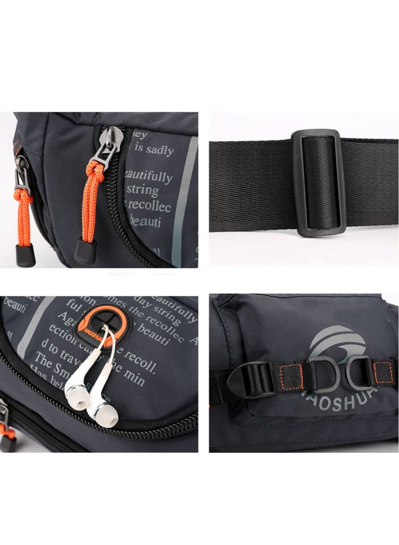 Sling Bag Shoulder Bag Chest Bag Pack, Multi Pockets Waist Pack Bag Multifunctional Messenger Bag Waterproof Crossbody Bag Rucksack Sports Daypack for Outdoors Sports Cycling and Daily - Image 4