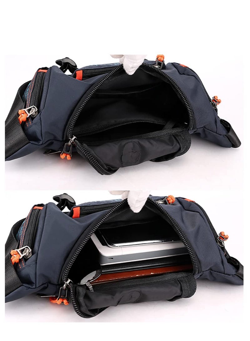 Sling Bag Shoulder Bag Chest Bag Pack, Multi Pockets Waist Pack Bag Multifunctional Messenger Bag Waterproof Crossbody Bag Rucksack Sports Daypack for Outdoors Sports Cycling and Daily - Image 2