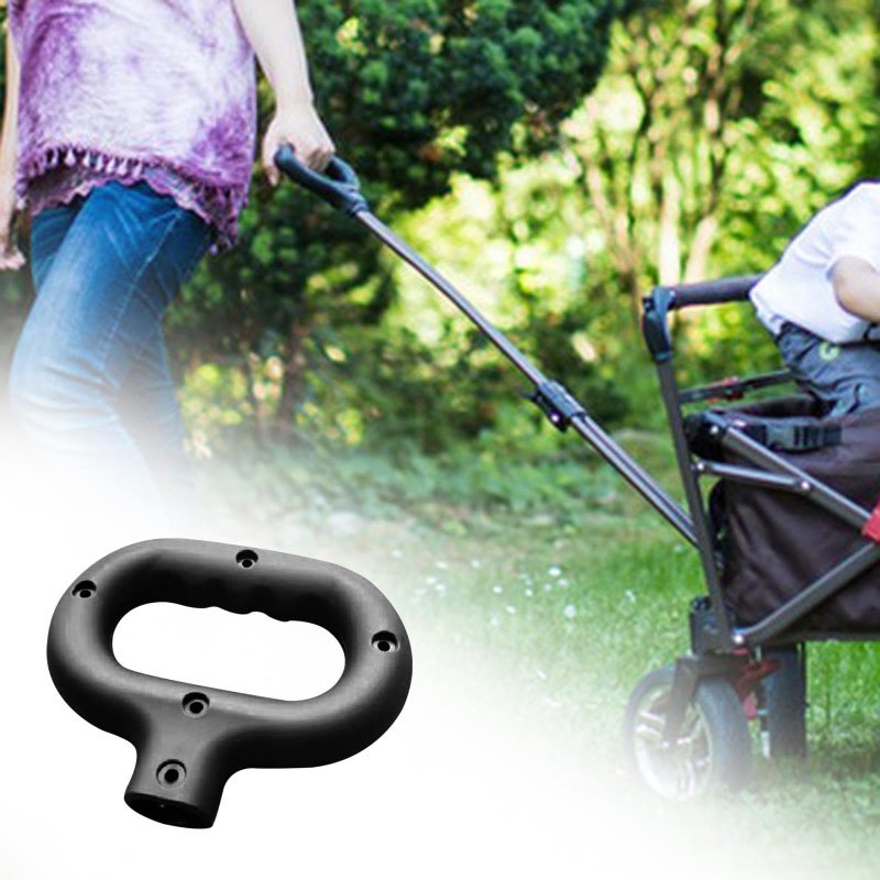 Wagon Cart Push Handle, PP Replacement Pull Handle for Folding Trolley, Garden Cart, Fishing, Black - Image 4