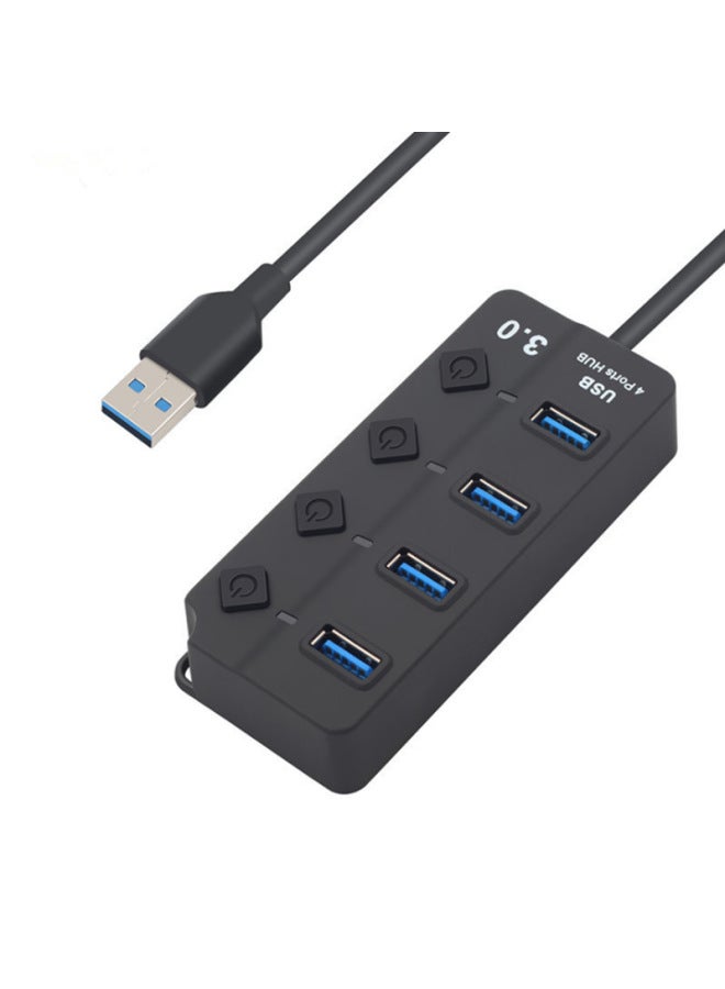 Usb 3.0 Hub 4-port Independent Button Switch High-speed Transmission One-to-four Expander Digital Computer/usb Hub/usb Hub-Number Of Interfaces:4 1.2 Meters Blister Packaging  - Image 4