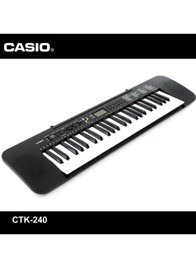 CASIO - CTK-240 Digital Musical Piano Keyboard for Beginners 49 Keys 100 Tones 100 Rhythms, Included Power Adaptor - Image 1