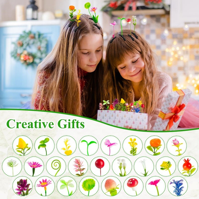 KFPPLXQ Sprout Clips Mixed Style Plant Hairpins Little Grass Sprouts Rave Clips 50 Pcs Mushroom Clip on Sprout Gift for Women Girls Kids School - Image 5