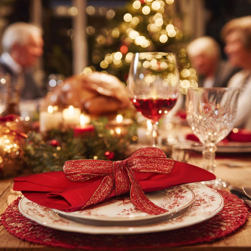 COTTON CRAFT Christmas Red Napkins -12 Pack 100% Cotton Dinner Napkins - All Year Xmas Fall Thanksgiving Celebration Party Gift Holiday Table Napkin - Soft Washable Reusable Cloth Napkin -18x18 - Image 4