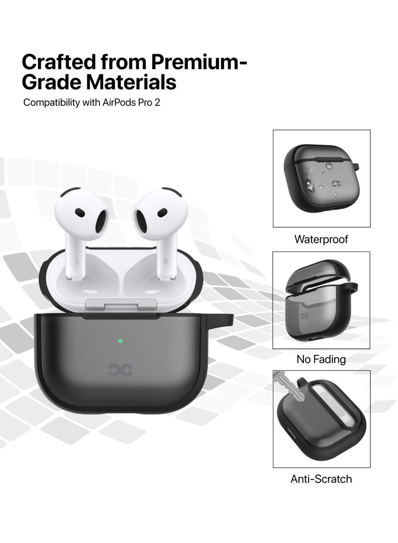 INFINYTY AirPods 4 Frosted Silicone Case – Vizo Series (Black), Matte Finish, Shockproof Protection, 1.5m Drop-tested, Scratch-Resistant, Lightweight, Precision Fit, Wireless Charging Compatible, Includes Metal Hook - Image 4
