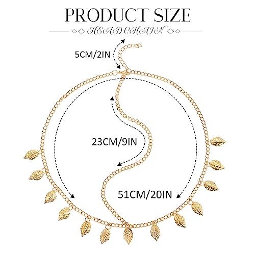 Jovono Boho Hair Chain Gold Leaf Head Chain Headpiece Tassel Greek Costume Hair Accessories for Women and Girls - Image 4