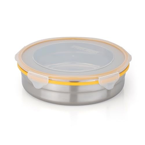 STEELLOCK Stainless Steel Airtight Container with Lid | Leakproof, BPA-Free, Durable Kitchen Storage | Multipurpose Food Storage Containers for Kitchen | ‎SL-1601-set of 1, 1700ml each, Yellow - Image 1
