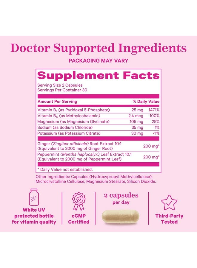 بينك ستروك كبسولة فيتامين ب6 بالزنجبيل والإلكتروليت من بينك ستورك - دعم طبيعي للجهاز الهضمي مع النعناع والبوتاسيوم والمغنيسيوم - لطيفة على المعدة - ضرورية للحمل ودوار الحركة - 60 قرصًا - Image 4