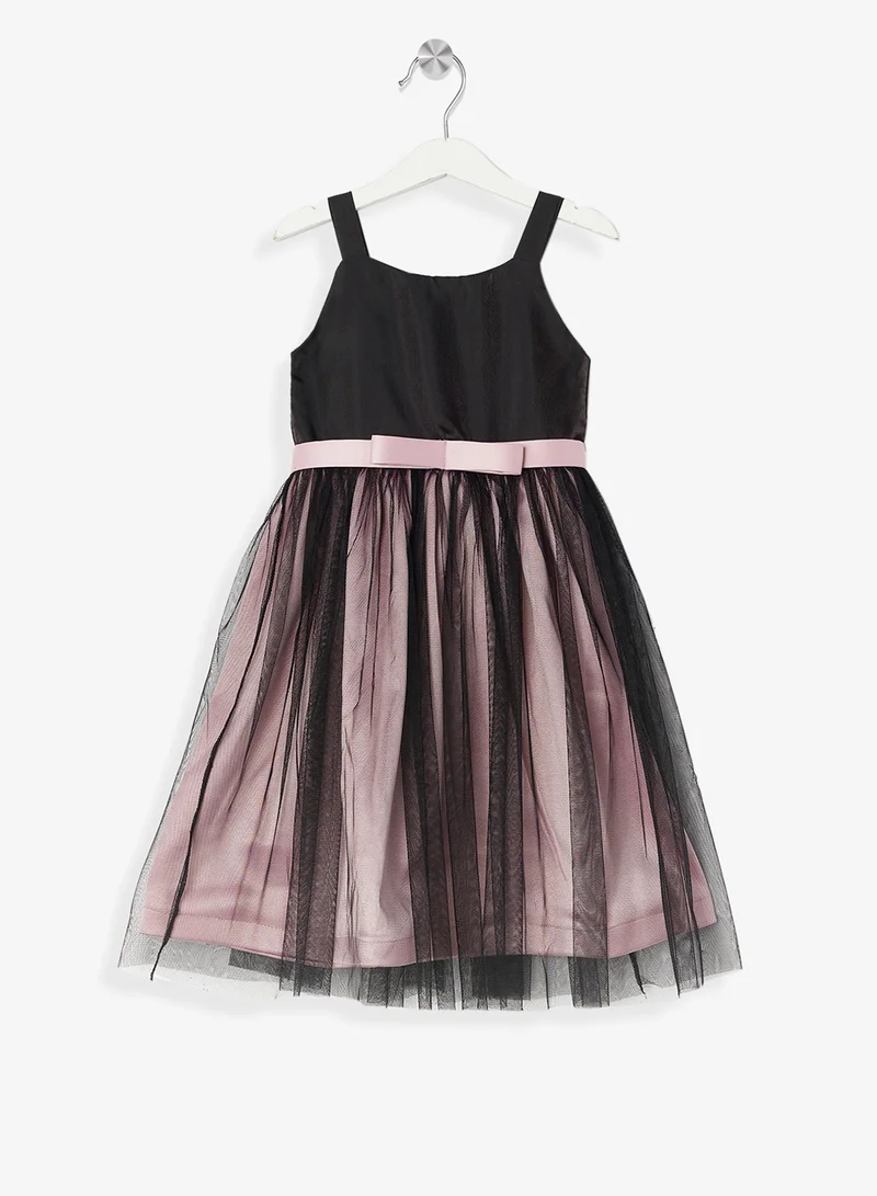 Little Golden Apple Tulle Overlay Dress